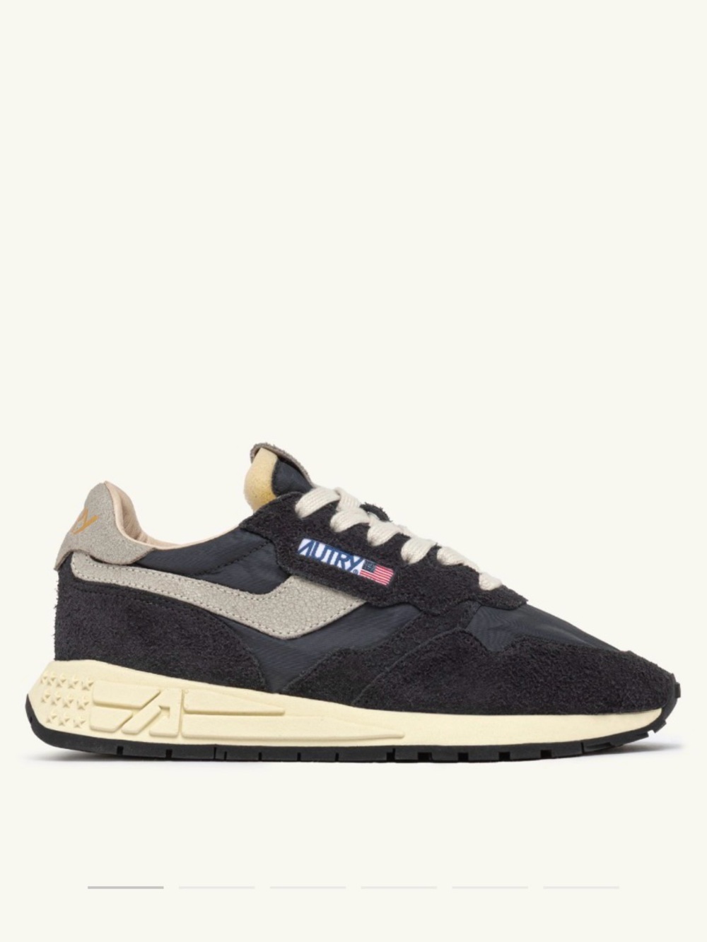 AUTRY REELWIND LOW SNEAKERS IN BLACK NYLON AND SUEDE